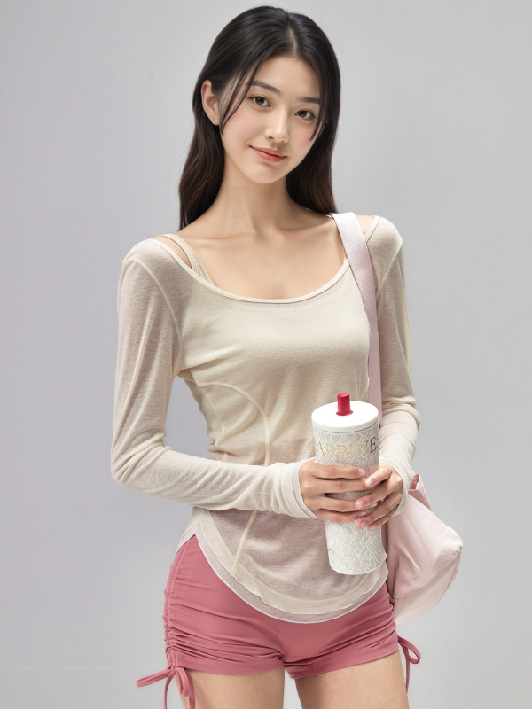 2025秋新款高级感瑜伽服长袖修身透气运动罩衫显瘦普拉提训练上衣|undefined