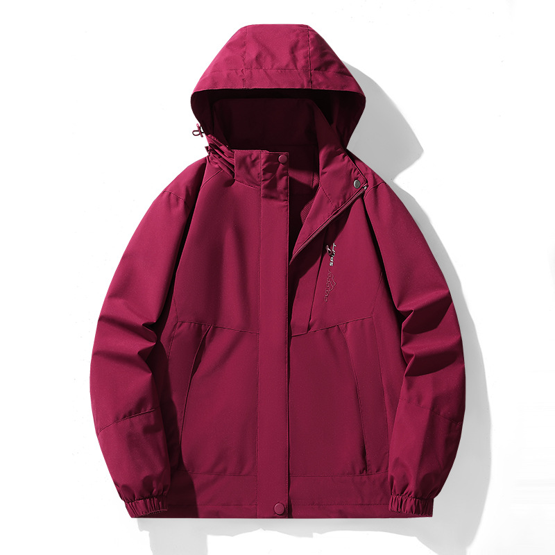 Couple Style Outdoor Sports Windbreaker Single-Layer Windbreaker for Women Autumn Outdoor Windproof and Water-Repellent Detachable Hooded Windbreaker