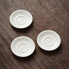 千代 羊脂玉白瓷茶杯托 杯垫陶瓷功夫茶具茶道防烫隔热垫