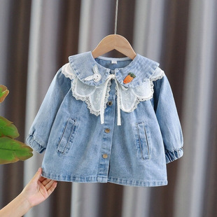 Girls Denim Jacket Spring and Autum 2025 New Thin Kidsren's Clothing Autum Style Fashionable Baby