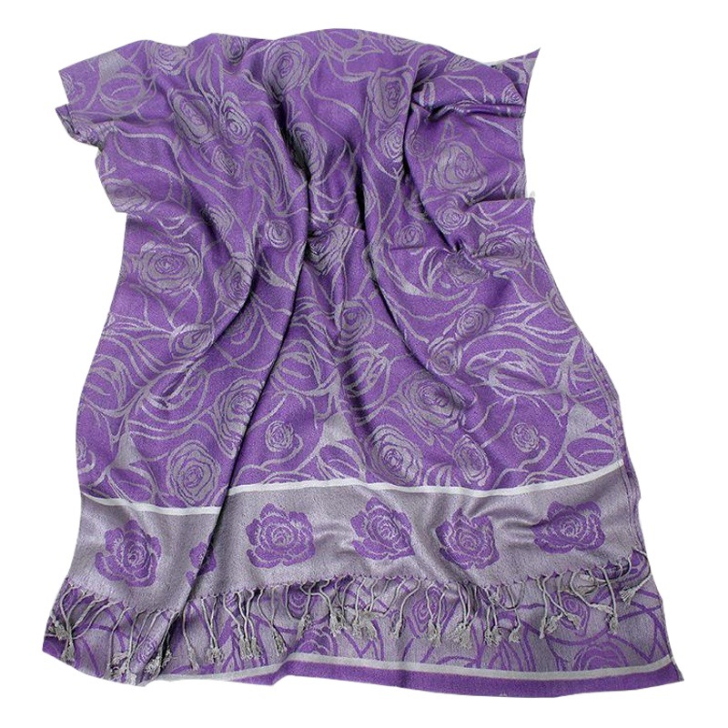Ethnic Style Jacquard Double-Sided Spring, Autumn and Winter Summer Air-Conditioned Cotton and Linen Tassel Jacquard Large Shawl Scarf Dual-Use for Women
