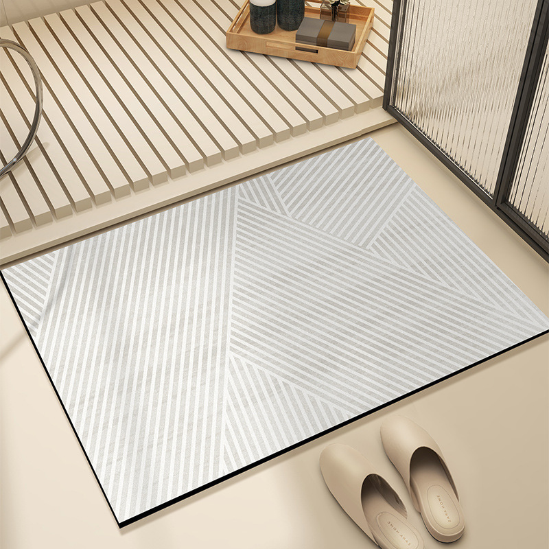 Alfombra de baño de lujo ligera de alta calidad, puerta de baño absorbente de agua resistente al desgaste antideslizante alfombra de barro de diatomas doméstica