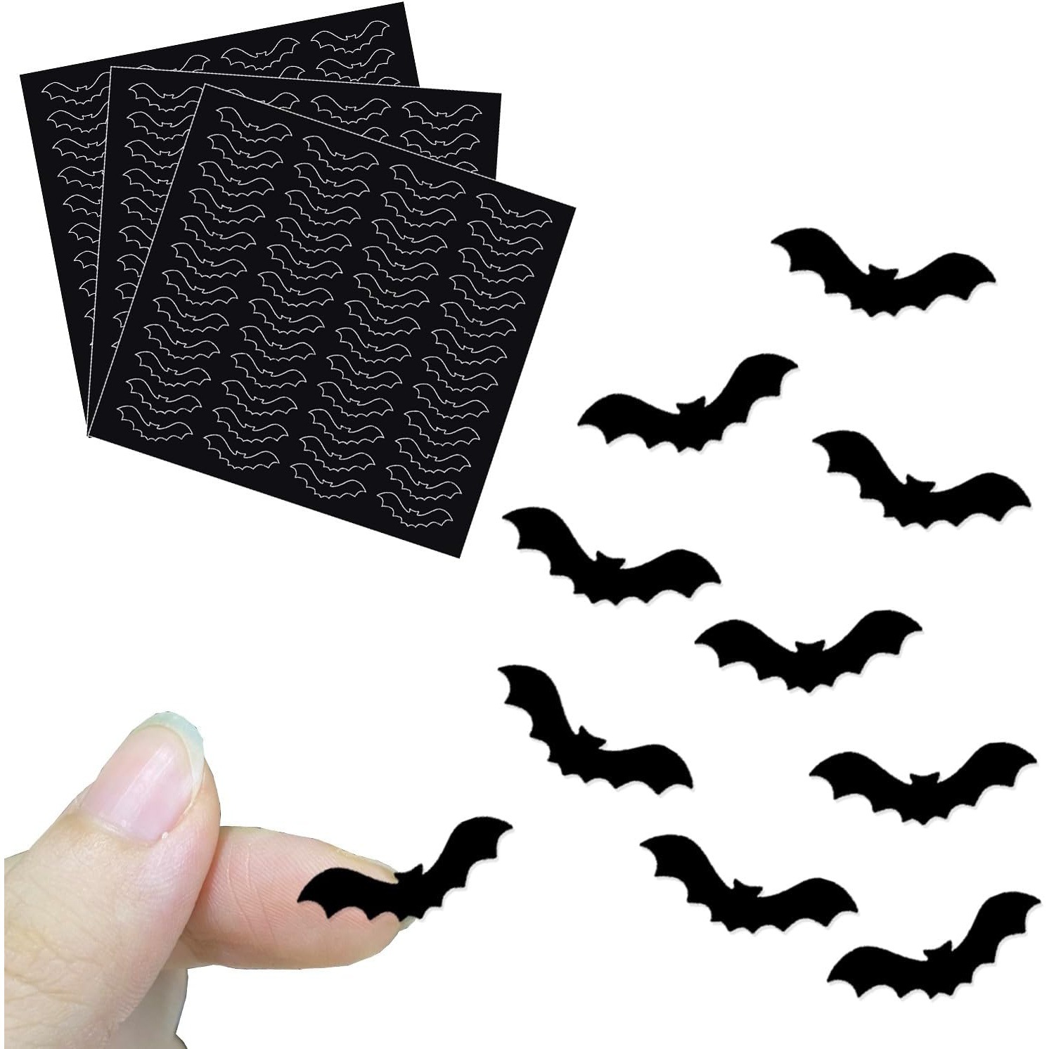 144片可爱小蝙蝠贴纸万圣节派对装饰用