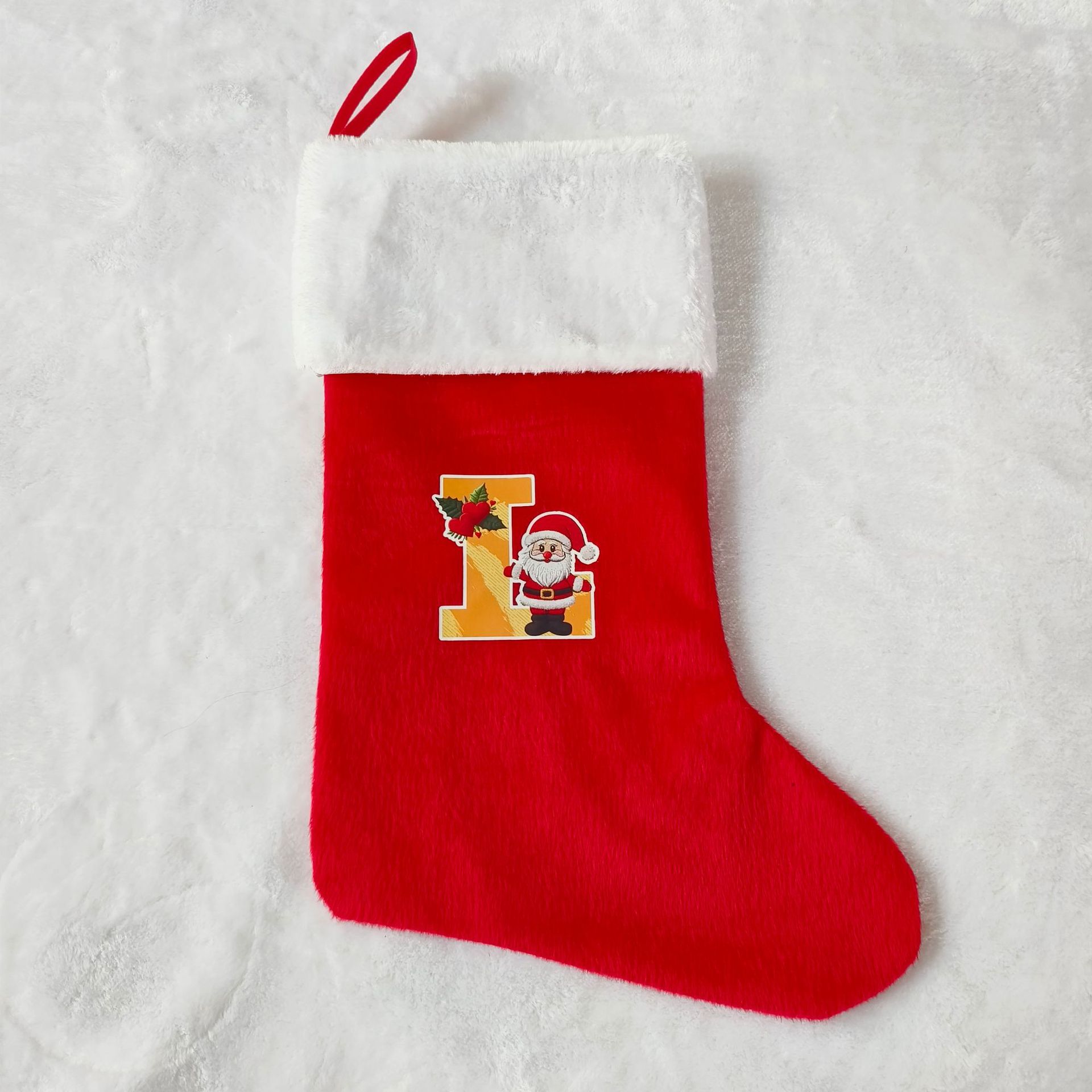 letras transfronterizas calcetines de Navidad encantadores y divertidos letras inglesas calcetines de Navidad creativas letras de Santa Claus