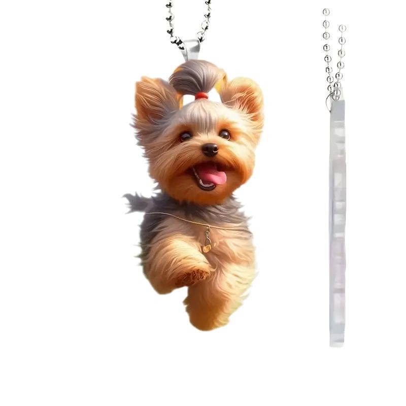 Nuevo cross-border adorable perro colgante acrílico material plano para automóviles accesorios mochila decoración del hogar