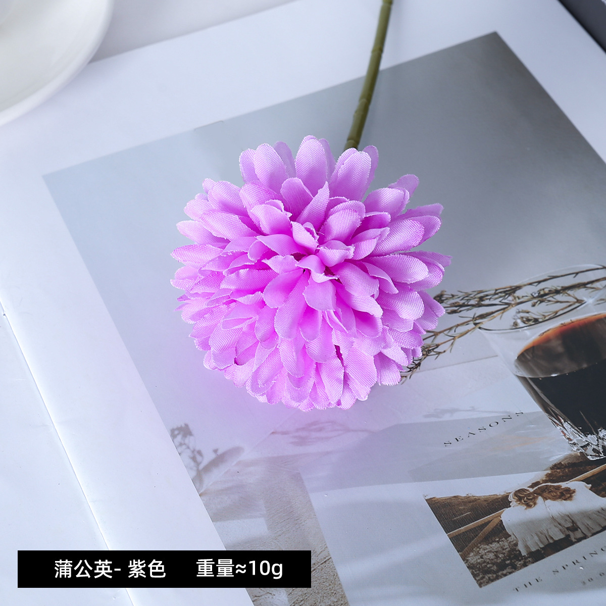 Simulación de diente de león una sola cabeza cebolla bola crisântemo decoración del dormitorio decoración de la sala de estar flores falsas flores de seda boda decoración de boda