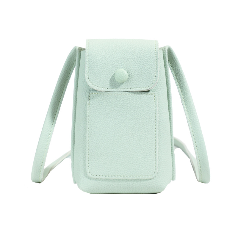 Bolso de teléfono móvil de moda coreana 2025 verano nuevo bolso femenino casual con patrón de lichi bolso de hombro simple y versátil bolso de mensajero