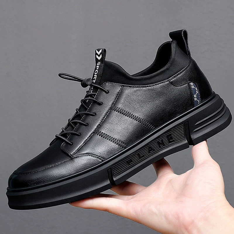 Весенние одиночные туфли Мужские кожаные туфли кожаные повседневные модные туфли Мужская средняя одежда кожаные туфли невидимки увеличены внутри мужчин оптом