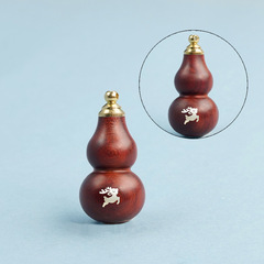 Rosewood inlaid with silver eight guardian gourds can hold prayer strips fetal hair pendant blood sandalwood inlaid with silver pendant hanging gift