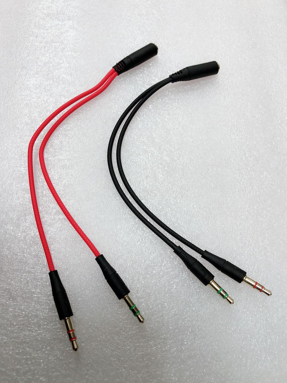 手机麦克风一分二音频转接头线耳机转换电脑耳麦3.5二合一分线器