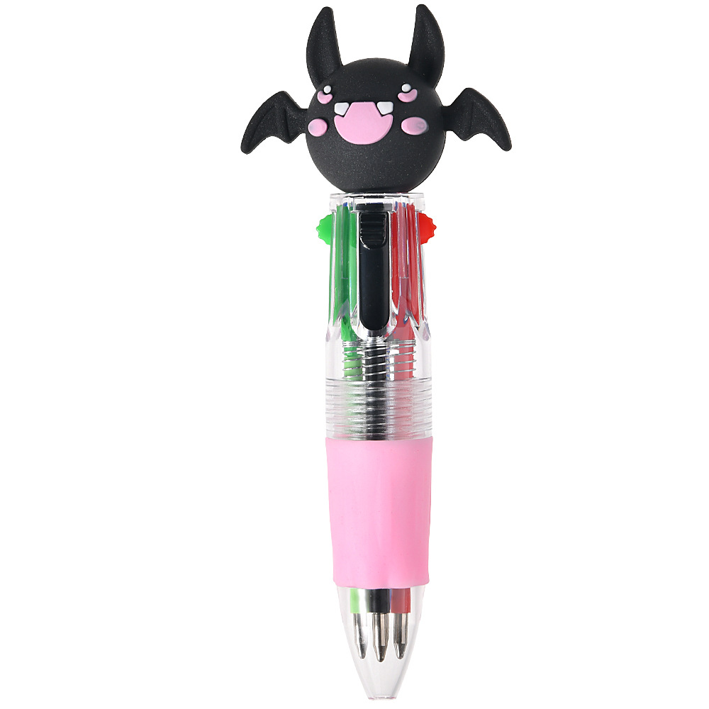 Serie de Halloween Bolígrafo de prensa de cuatro colores Mini bolígrafo lindo bolígrafo corto fácil de llevar Bolígrafo multicolor de la cuenta del estudiante