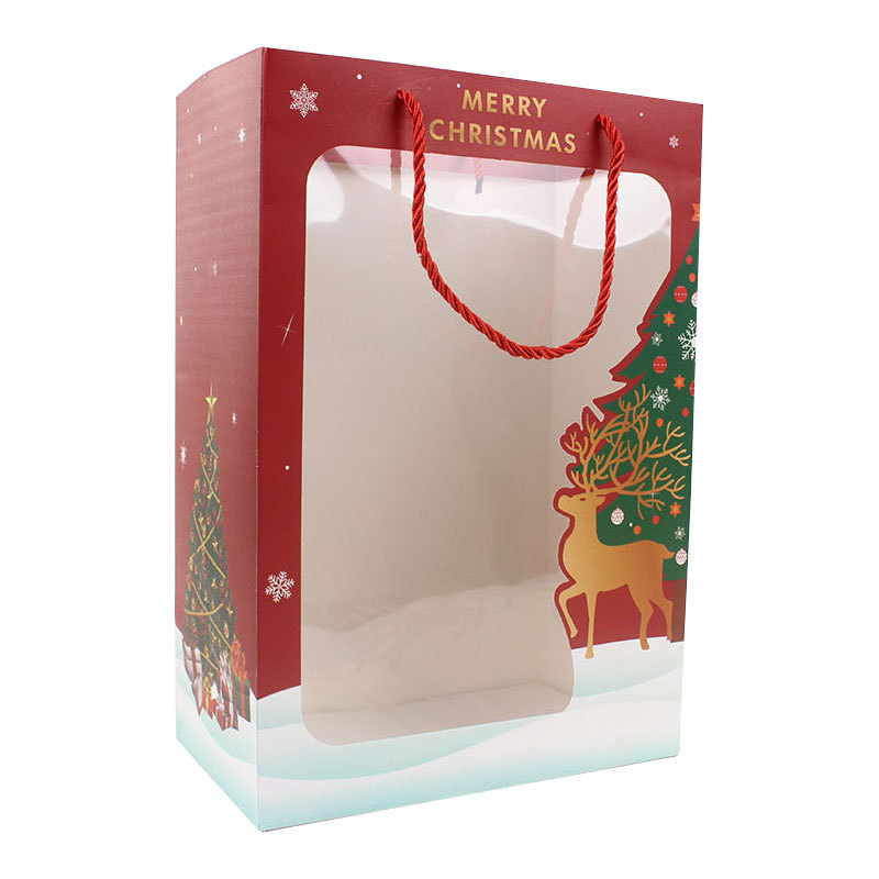 Ventana de Navidad bolso ramo de flores embalaje Apple regalo embalaje transparente caja de flores material floral al por mayor image 5