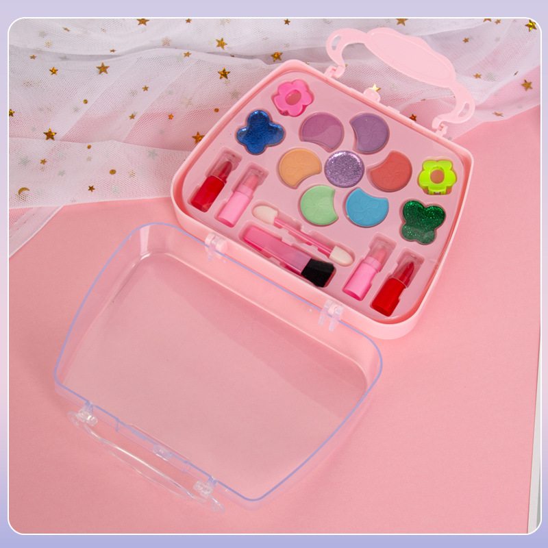 Caja de regalo de maquillaje infantil transfronterizo juguetes princesa maquillaje caja de mano conjunto de sombras de ojos lavados con agua
