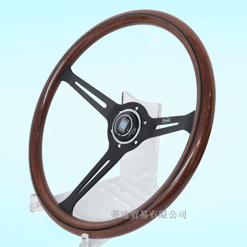 Factory direct sales car modification 15inch peach wood color steering wheel ND classic retro imitation wood steering wheel with a hole distance of 70mm