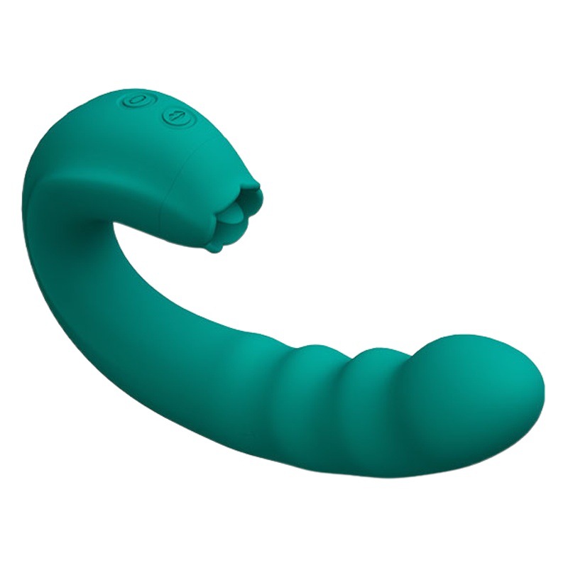 Venta caliente transfronteriza de alta gama femenina de doble función coqueteo punto G pezón clítoris columpio lengua lamiendo vibrador suministros para adultos