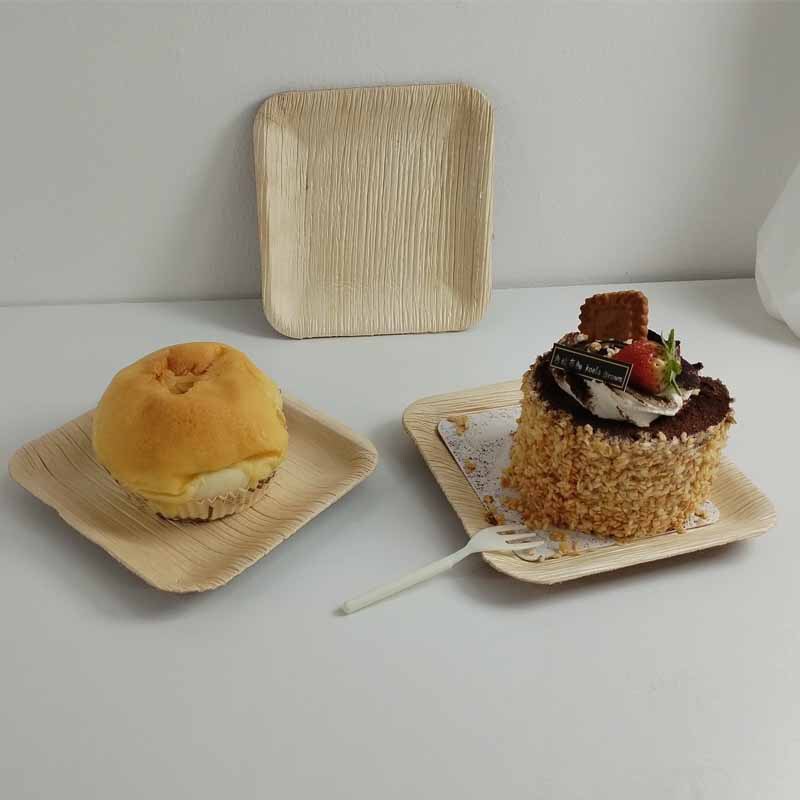 Disposable Areca Palm Leaf Plates 6inch Square Plates for Banquets and Parties Biodegradable Tableware Plates Food Grade