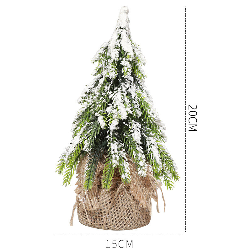 Venta al por mayor transfronteriza mini árbol de Navidad flocado pequeño árbol de Navidad decoración de escritorio accesorios diseño de escena
