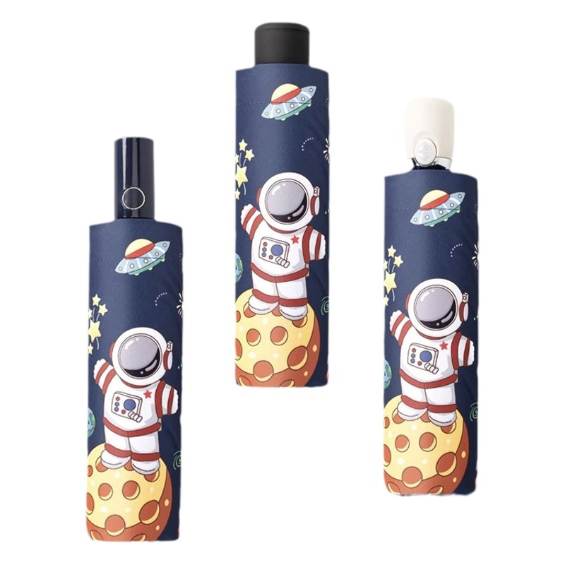 Safety anti-rebound children's umbrella Boys and Girls Primary School students special astronaut rain and rain dual-use automatic umbrella