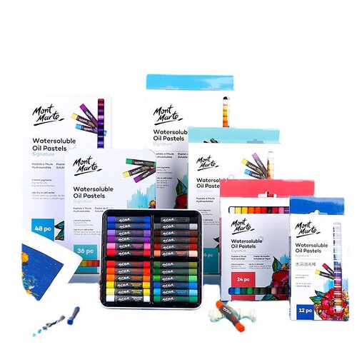 Montmartre water-soluble oil pastel 48-color children's art training institution non-dirty hand oil pastel crayon set