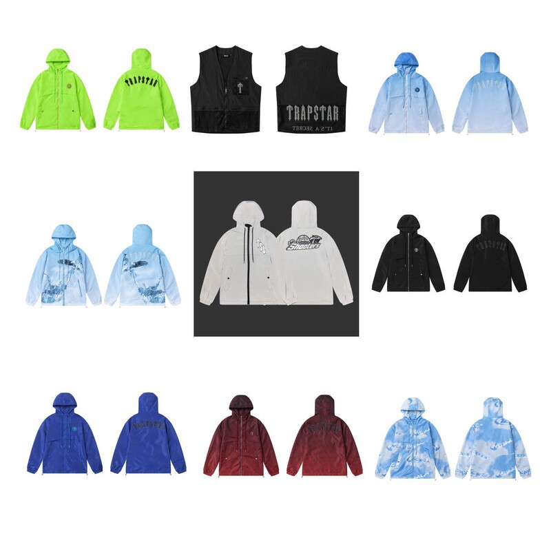 American Style Trendy Brand Trapstar Embroidered Letter Badge Jacket Loose Casual Hooded Jacket for Men and Women