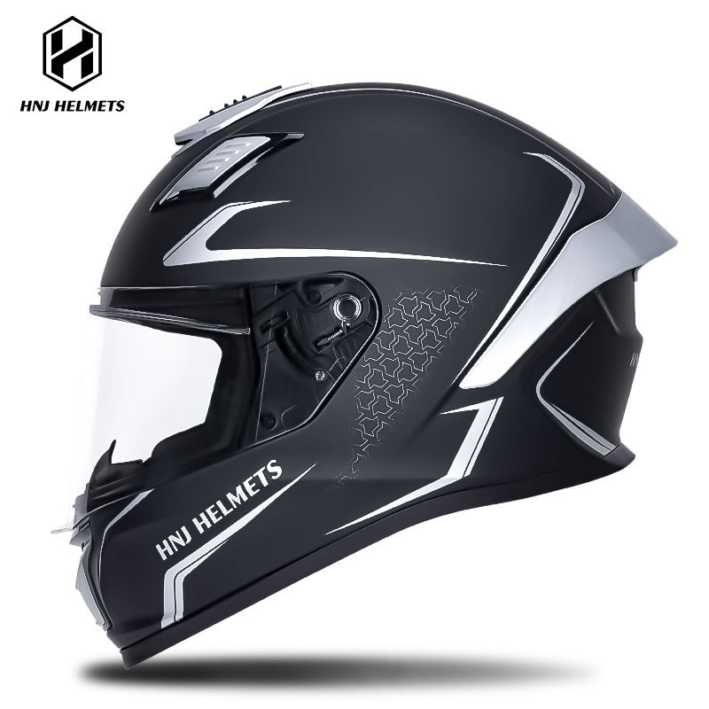 Helmet Summer Sunscreen – Universal Motosiklet kaskı (dəbilqə) - 607-black-silver-transparent-visor-s