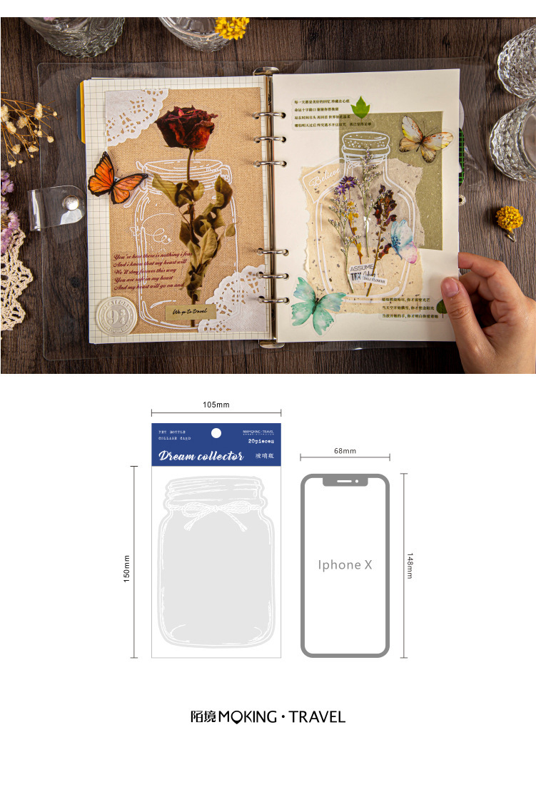 Kreative 20 Blätter Notebook Transparent Artikel Dekorative Aufkleber display picture 11