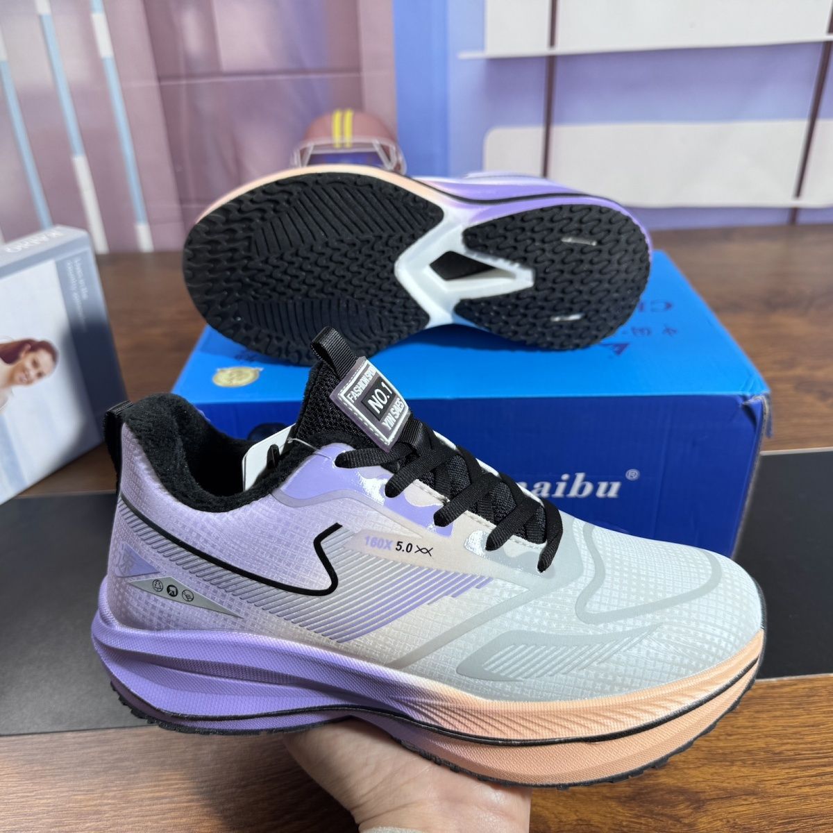 ShoeVault Winter Fleece-gefüttert Verdickt Laufen Leichte Ultra-weiche Leder Oberfläche Sport Student Warme männer Carbon Platte_voghion.com