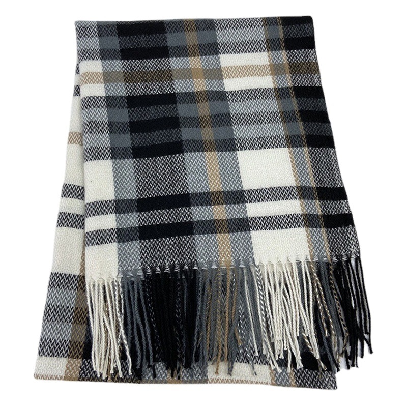 Winter Scarf for Women 2026 New Style European and American Imitation Cashmere Plaid Printed Scarf Korean Style Tassel Shawl Wholesale
