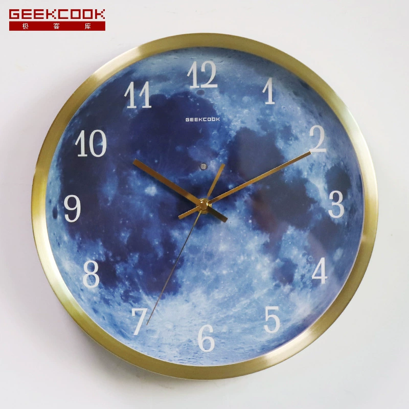 Гиковская/ GeekCook Амазон Горячие продажи Взрывные часы: Звёздная река Луна синяя LED светящийся звук управление