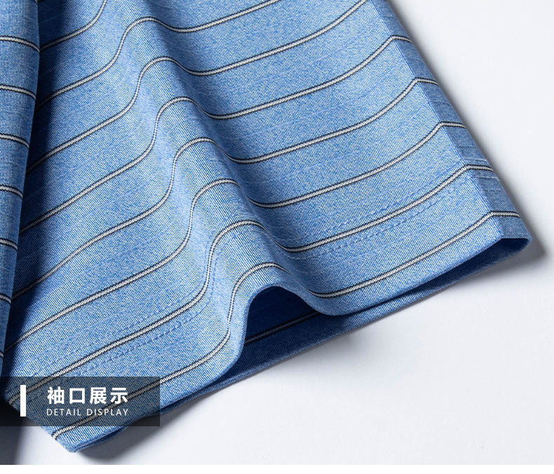 Áo polo nam tay ngắn tơ tằm 100% cổ bẻ trơn màu công sở — Bầu trời xanh JS1601077-9 chi tiết 17