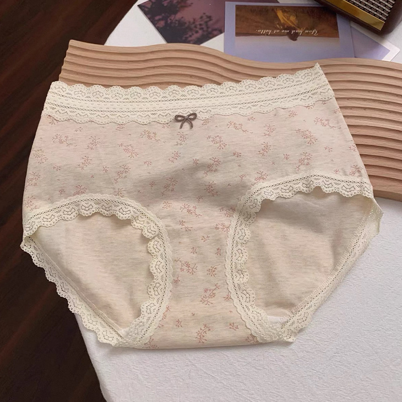 蕾丝内裤全棉女透气抗菌加长裆女士纯棉内裤无痕包臀大码三角裤|undefined