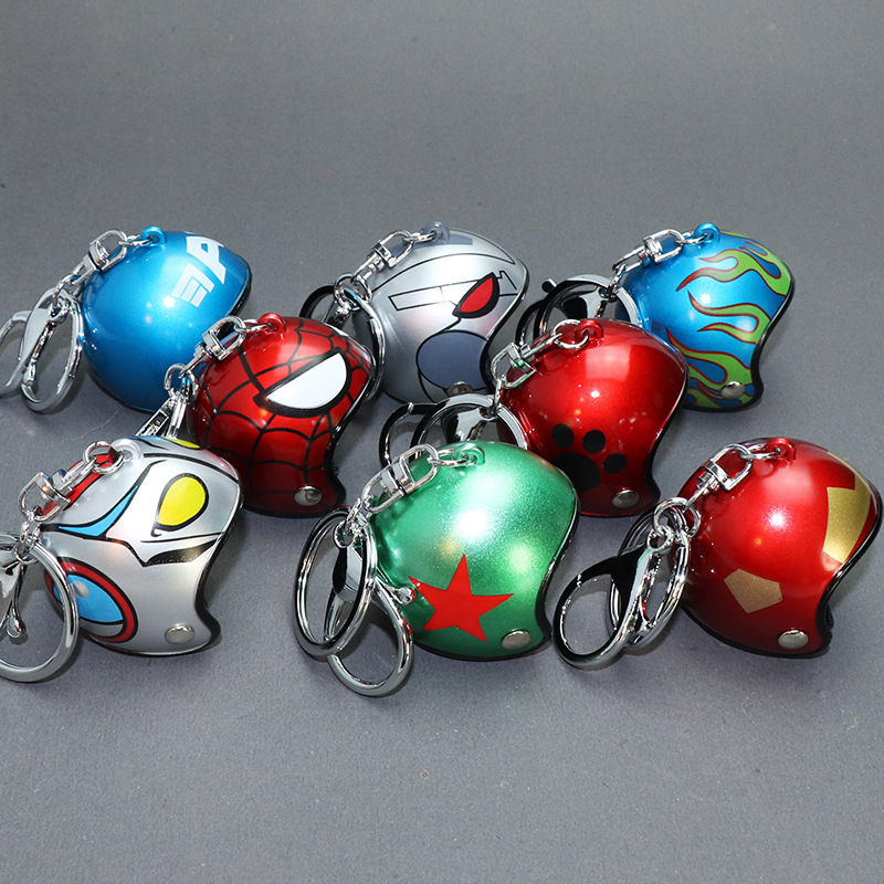 Factory yellow duck helmet key chain animation pattern motorcycle safety helmet boutique luggage pendant
