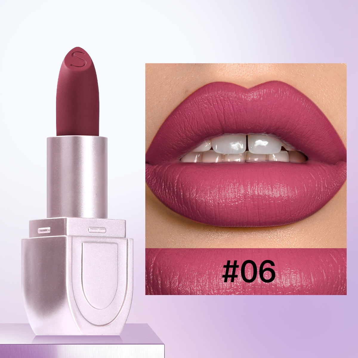 SAS Europa y los Estados Unidos transfronterizos impermeable impermeable impermeable taza humectante de goma fluorescente color natural semi-silicona lápiz labial