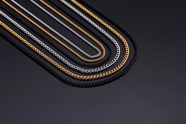 PVD Coated Gold Plating Process PVD Coated 18K Gold Plated Geometric Titanium Steel Fashion Waterproof Non Tarnish 304 Stainless Steel Necklace