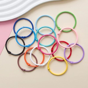 30mm paint activity card ring DIY key chain pendant mobile phone chain accessories color metal book ring key ring