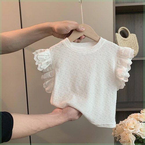 Girls' denim overalls 2025 summer thin denim skirt set for little girls trendy