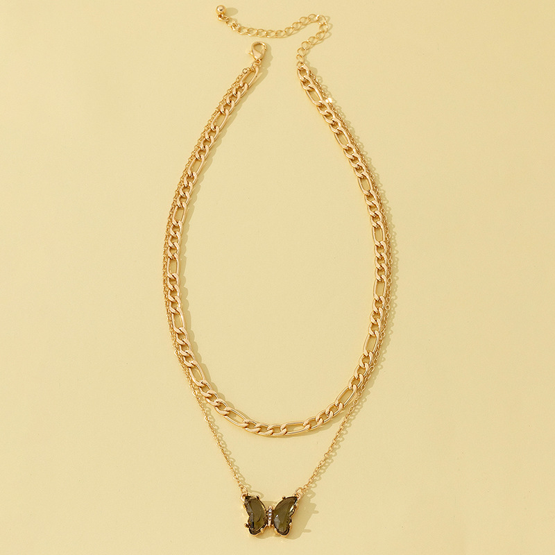 1 Piece Cute Butterfly Alloy Plating Zircon Womenu0027S Pendant Necklace