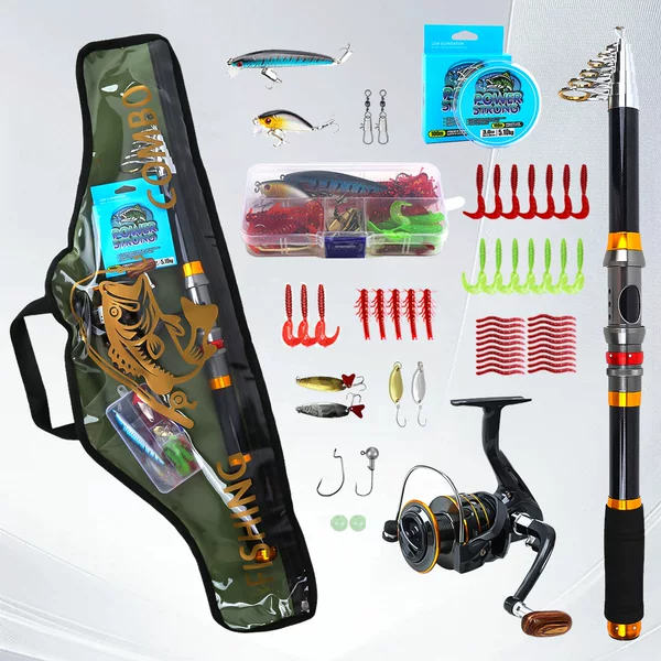 3.6M telescopic lure rod set, casting rod, long-casting rod, sea fishing rod, complete fishing rod and tackle set, for cross-border use