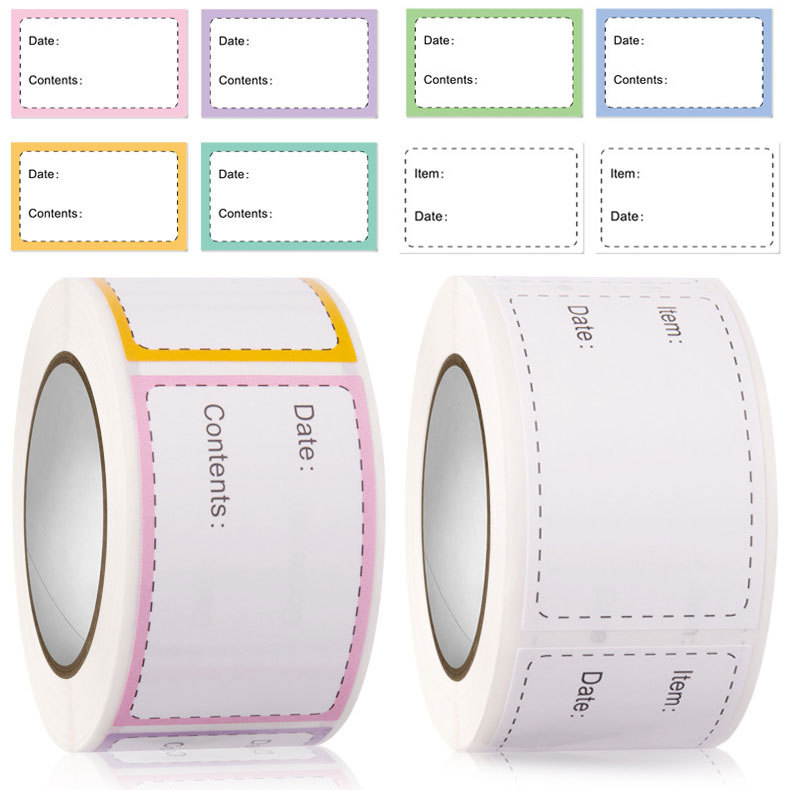 新款手写标签日期贴纸纯英文分类储存标签空白手帐不干胶卷装批发