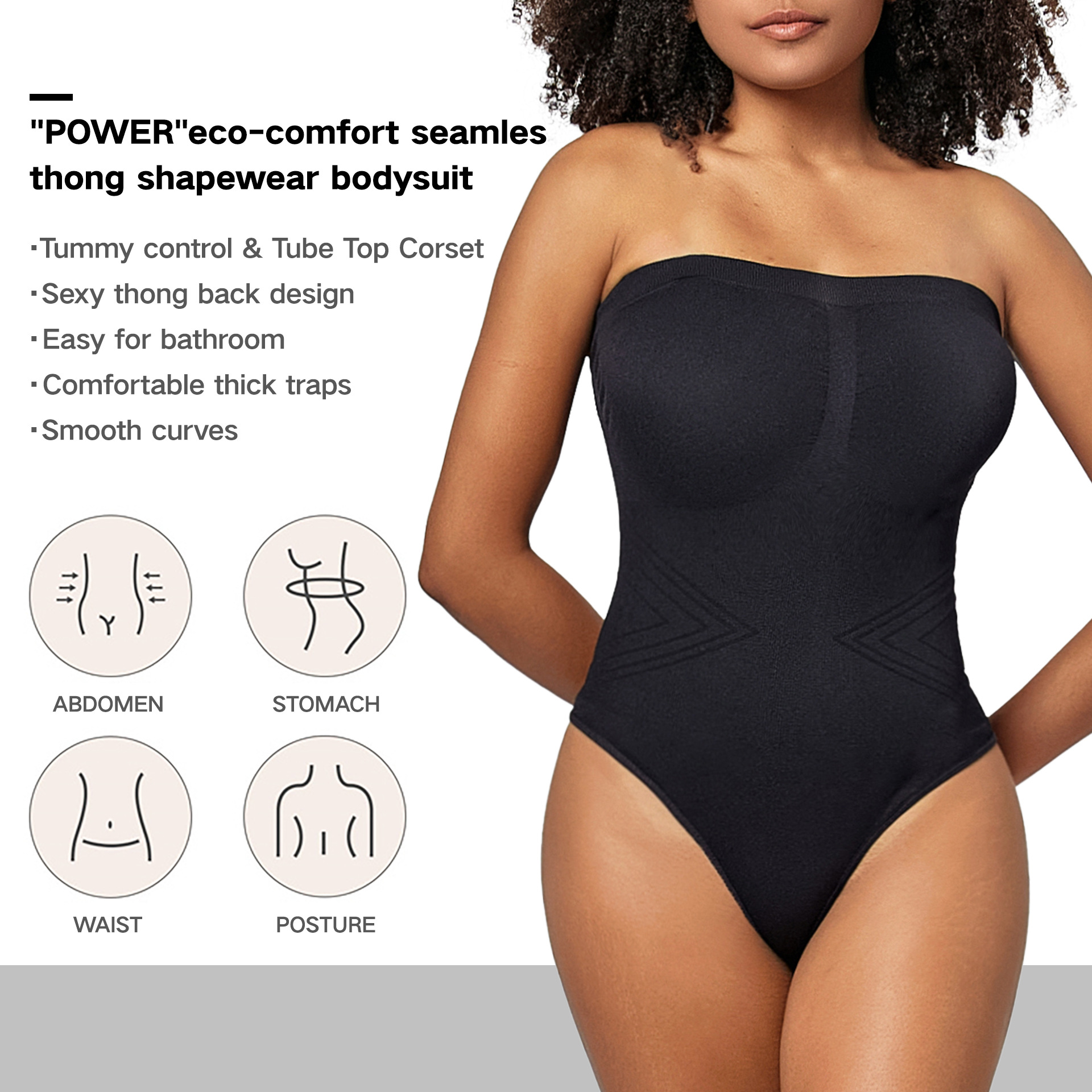 Mono de mujer estilo europeo y americano, body de punto ajustado sin costuras con tirantes desmontables, top bustier para un look atrevido.