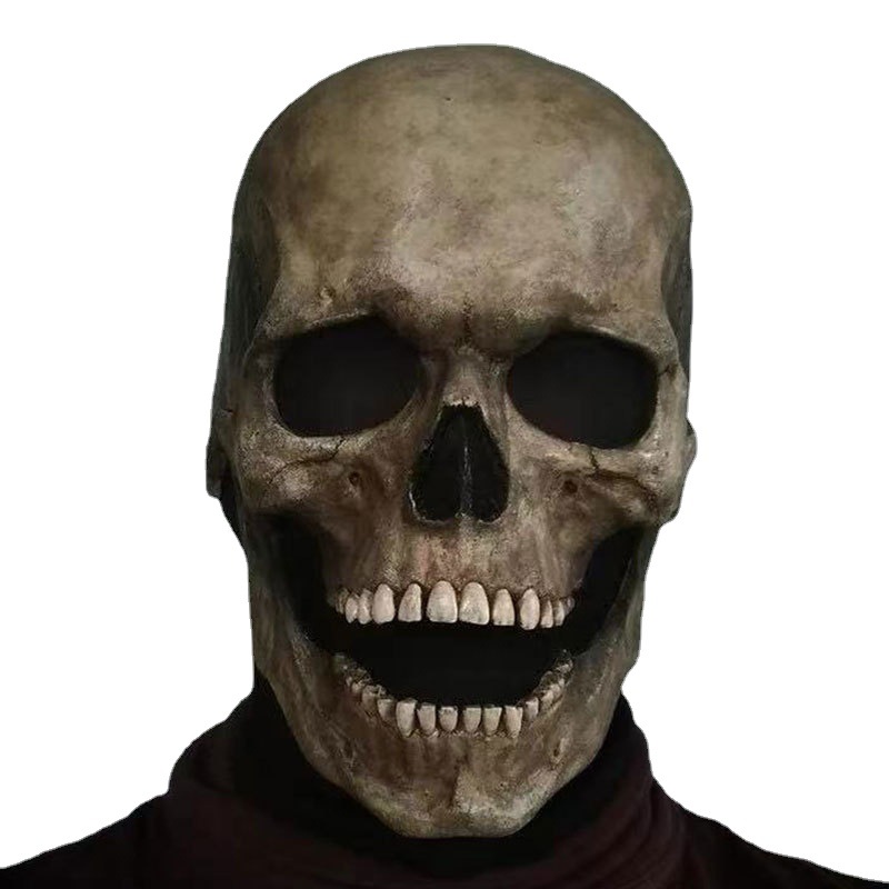 Personality Mask Scary Zombie Headgear Props Halloween Moving Mouth Skull Latex Mask