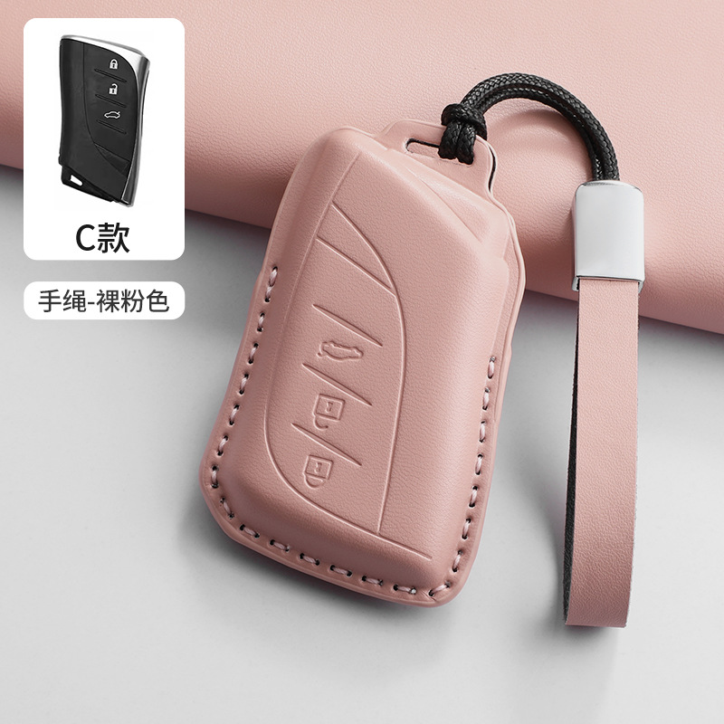 (C 스타일 핑크 + 가죽끈)