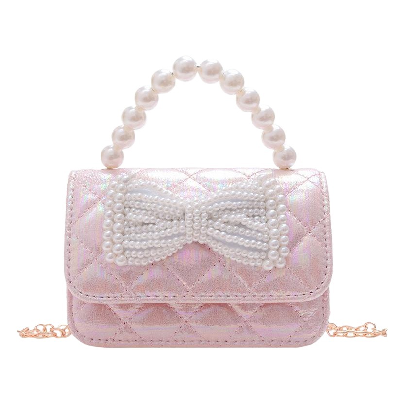 Bolso DE LOS NIÑOS 2022 nueva moda simple niñas bolsa de mensajero lindo arco princesa estilo perla moneda monedero