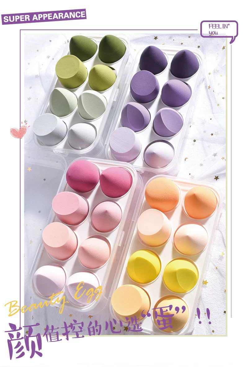 Хлопковые спонжи для лица, наборы 4/8 шт., пастельные цвета, вариант с медвежатами