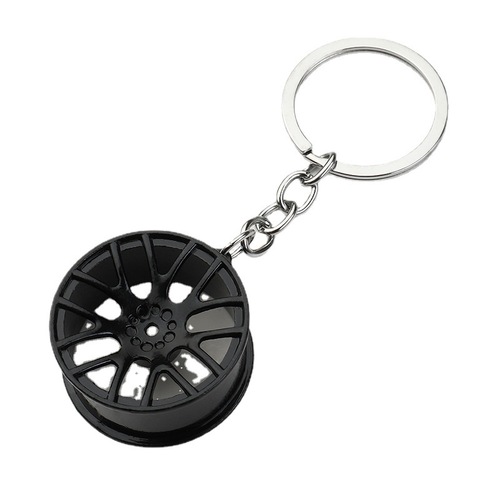 Factory Direct Sale Cross-border Automotive Modification Accessories Creative Trendy Men's Metal Wheel Hub Cover Keychain Wholesale