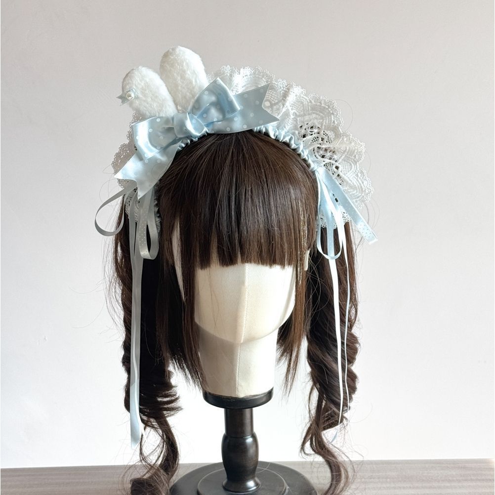 Dos dimensiones Lolita correa de cabello chica gato oreja clip de cabello cómic cosplay Lolita criada correa de cabello