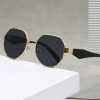 Fashionable universal metal sunglasses, European style, internet celebrity