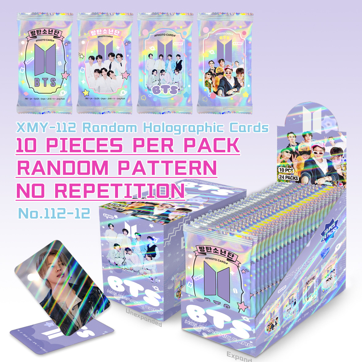 总链韩流10张包镭射卡SBT AESP NJZ EN STR BL袋装照片卡明星LOMO