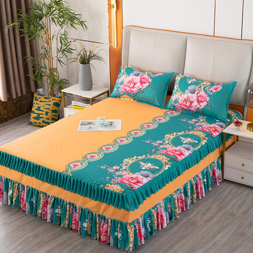 Korean-style bed skirt and cover single piece princess style bed skirt, bed cover, bed sheet, non-pilling, non-shrinking, simple design for double use, 1.8 meters