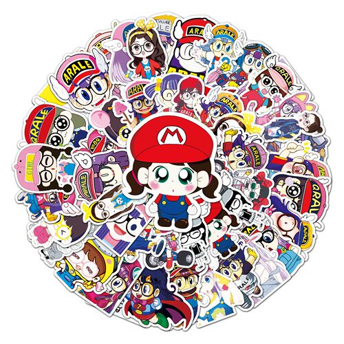 50 pieces of Ala Lei cartoon Japanese cartoon graffiti suitcase scooter bicycle car stickers waterproof decorative stickers